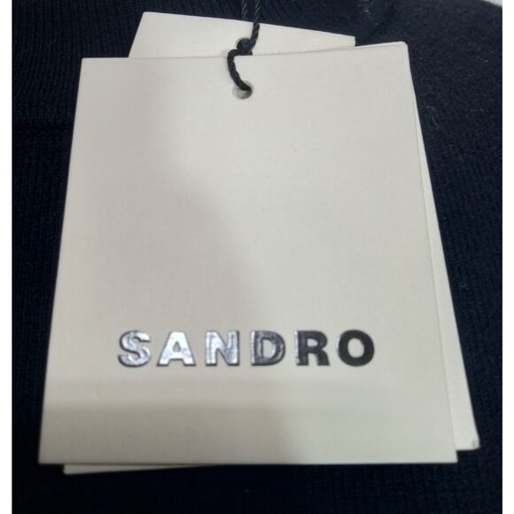 Sandro Knit Maxi Black Long Sleeve Dress Size XL - NWT - Picture 5 of 5